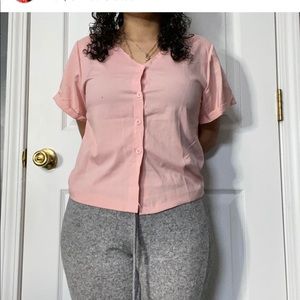 Pink button down shirt